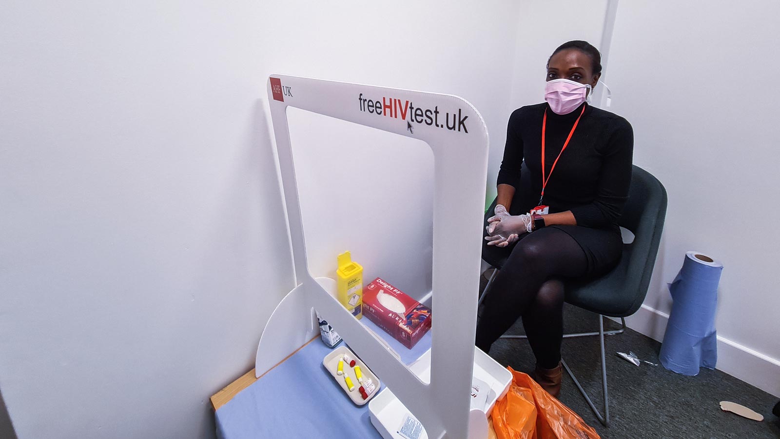 Our AHF Staff distributing condoms and giving HIV tests at Carers Support Centrein Croydon.